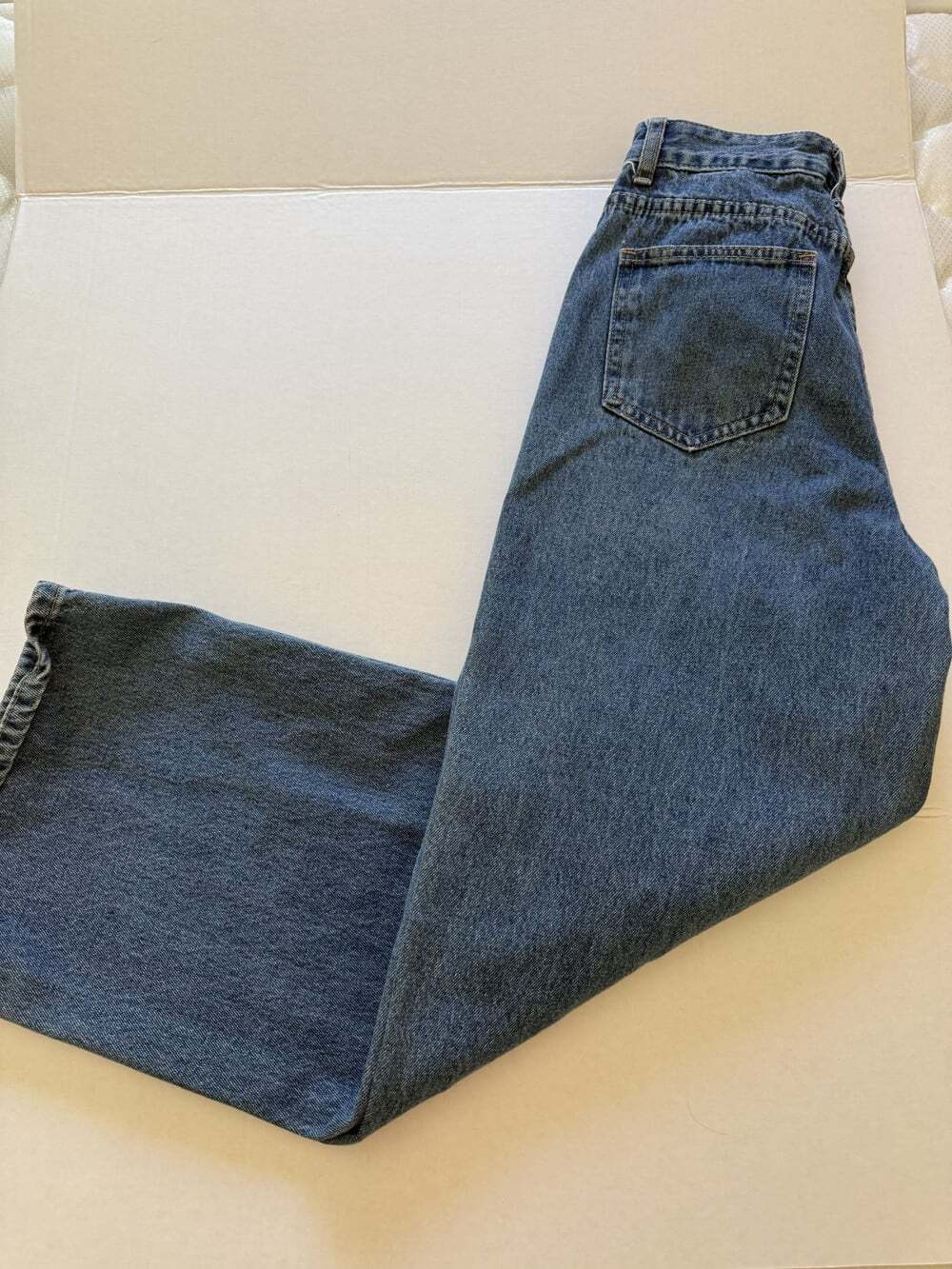 DAZY Womens M Wide Leg Jeans Medium Wash Blue High Rise Baggy Denim Y2K
